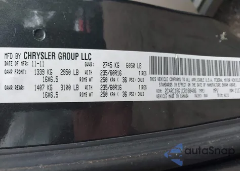 2012 Chrysler Town & Country Touring from USA, damaged, VIN 2C4RC1BG1CR188486